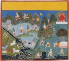 Blindman's Bluff: Page From a Dispersed Bhagavata Purana (Ancient Stories of Lord Vishnu), Ink, opaque watercolor, and gold on paper, India (Rajasthan, Mewar)