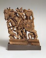 Panel from a Ritual Chariot: A Warrior on Horseback, Wood, India (Tamil Nadu)