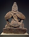 Garuda (Vishnu's Mount) Seated in Royal Ease, Granite, India, Tamil Nadu