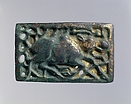 Plaque, Gilded bronze, North China