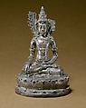 Seated Transcendent Buddha Akshobhya (?), Silver, Indonesia (Java)