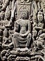 Stele with the Twin Shravasti Miracles, Sandstone, Central Thailand
