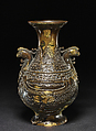 Archaistic vessel with celestial roosters, Copper alloy, parcel gilding, France