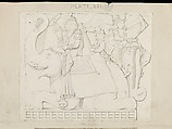 Drawings of the gateways at Sanchi, Frederick Charles Maisey (British, 1825–1892), Pencil with opaque watercolor highlights on paper, India