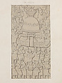 Drawings of the gateways at Sanchi, Frederick Charles Maisey (British, 1825–1892), Pencil with opaque watercolor highlights on paper, India