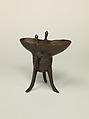 Ritual wine cup (jue), Copper alloy, China