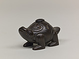 Water dropper in the shape of a mythical beast, Copper alloy, silver inlay, China
