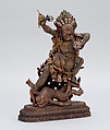 Yama Dharmaraja, Wood, metal, and pigments, Mongolia