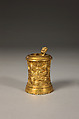 Water container and spoon, Gilt copper alloy, China