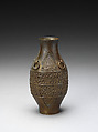 Vase with waves, conchs, and birds, Copper alloy, China