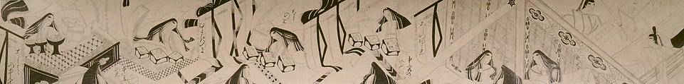 Scenes Illustrating Poems from The Tale of Genji (Hakubyō Genji monogatari emaki), Scrolls 3 and 4, Kaoku Gyokuei (Japanese, born 1526), Two handscrolls from a set of six; ink on paper, Japan