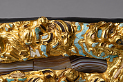 Ornamental Plaque, Gold inlaid with agate, turquoise, and mother-of-pearl, China