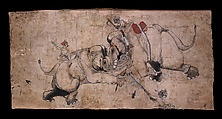 Elephant Fight, the Kota Master Indian, Opaque watercolor, ink and gold on paper, India, Rajasthan, Kota