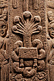 Railing pillar with naga Mucalinda protecting the Buddha, Sandstone, India, Pauni, Bhandara district, Maharashtra