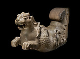 Torana terminal with makara, lion, and rider, Limestone, India, reportedly Kesanapalli, Guntur district, Andhra Pradesh