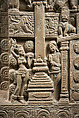 Stupa drum panel with naga protected Buddha, Limestone, India, Nagarjunakonda, Gunter District, Andhra Pradesh