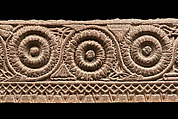 Railing coping fragment with lotus bloom meander, Sandstone, India, Bharhut Great Stupa, Satna District, Madhya Pradesh