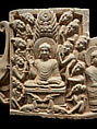 Torana architrave with elephant makara, Limestone, India, Phanigiri, Suryapet District, Telangana