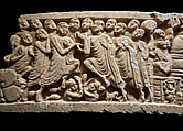 Torana architrave with elephant makara, Limestone, India, Phanigiri, Suryapet District, Telangana