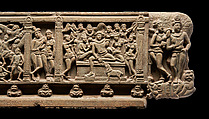 Ayaka cornice with three narrative scenes, Limestone, India, Nagarjunakonda, Gunter District, Andhra Pradesh