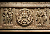 Ayaka cornice with four narrative roundels, Limestone, India, Nagarjunakonda, Gunter District, Andhra Pradesh
