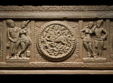 Ayaka cornice with four narrative roundels, Limestone, India, Nagarjunakonda, Gunter District, Andhra Pradesh