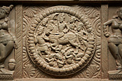 Ayaka cornice with four narrative roundels, Limestone, India, Nagarjunakonda, Gunter District, Andhra Pradesh