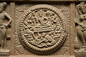 Ayaka cornice with four narrative roundels, Limestone, India, Nagarjunakonda, Gunter District, Andhra Pradesh