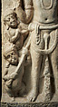 Stupa panel with a mahapurusa figure, probably a yaksa honring the Buddha, Limestone, India, Kotta Nandayapalem, Karlapalem, Guntur district, Andhra Pradesh