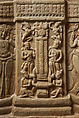 Stupa drum slab honoring the Buddha as a flaming pillar, Limestone, India, Amaravati Great Stupa, Guntur district, Andhra Pradesh