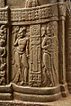 Stupa drum slab honoring the Buddha as a flaming pillar, Limestone, India, Amaravati Great Stupa, Guntur district, Andhra Pradesh