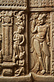 Stupa drum slab honoring the Buddha as a flaming pillar, Limestone, India, Amaravati Great Stupa, Guntur district, Andhra Pradesh