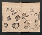 Abbreviated Drawing Styles for Birds and Animals (Chōjū ryakuga shiki) 鳥獣略画式, Kuwagata Keisai 鍬形蕙斎 (Japanese, 1764–1824), Woodblock printed book; ink and color on paper, Japan