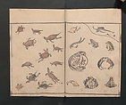 Abbreviated Drawing Styles for Birds and Animals (Chōjū ryakuga shiki) 鳥獣略画式, Kuwagata Keisai 鍬形蕙斎 (Japanese, 1764–1824), Woodblock printed book; ink and color on paper, Japan