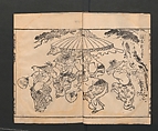 Itchō Picture Album (Itchō gafu)  一蝶画譜, Hanabusa Itchō 英一蝶 (Japanese, 1652–1724), Set of three woodblock printed books; ink on paper, Japan