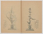 Examples of the Flower Arrangement (Meiji shinsen risshō senkashiki)  明治新撰千花式, Yagi Unkei 八木雲渓, Ink on paper, Japan