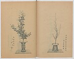 Examples of the Flower Arrangement (Meiji shinsen risshō senkashiki)  明治新撰千花式, Yagi Unkei 八木雲渓, Ink on paper, Japan