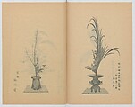 Examples of the Flower Arrangement (Meiji shinsen risshō senkashiki)  明治新撰千花式, Yagi Unkei 八木雲渓, Ink on paper, Japan
