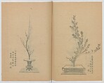 Examples of the Flower Arrangement (Meiji shinsen risshō senkashiki)  明治新撰千花式, Yagi Unkei 八木雲渓, Ink on paper, Japan
