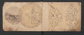 Album of Sketches for Lacquer Decoration (Makie) 蒔絵, Kozōtei Makihan 小蔵亭 蒔半 (Japanese), Ink and color on paper, Japan