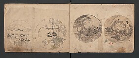 Album of Sketches for Lacquer Decoration (Makie) 蒔絵, Kozōtei Makihan 小蔵亭 蒔半 (Japanese), Ink and color on paper, Japan