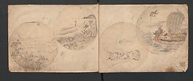 Album of Sketches for Lacquer Decoration (Makie) 蒔絵, Kozōtei Makihan 小蔵亭 蒔半 (Japanese), Ink and color on paper, Japan