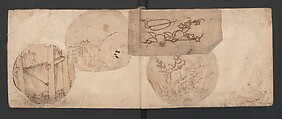 Album of Sketches for Lacquer Decoration (Makie) 蒔絵, Kozōtei Makihan 小蔵亭 蒔半 (Japanese), Ink and color on paper, Japan