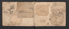 Album of Sketches for Lacquer Decoration (Makie) 蒔絵, Kozōtei Makihan 小蔵亭 蒔半 (Japanese), Ink and color on paper, Japan