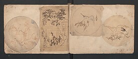 Album of Sketches for Lacquer Decoration (Makie) 蒔絵, Kozōtei Makihan 小蔵亭 蒔半 (Japanese), Ink and color on paper, Japan