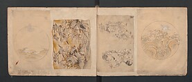Album of Sketches for Lacquer Decoration (Makie) 蒔絵, Kozōtei Makihan 小蔵亭 蒔半 (Japanese), Ink and color on paper, Japan
