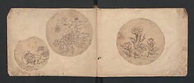 Album of Sketches for Lacquer Decoration (Makie) 蒔絵, Kozōtei Makihan 小蔵亭 蒔半 (Japanese), Ink and color on paper, Japan