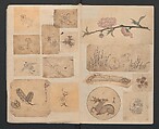 Album of Sketches for Lacquer Decoration (Makie shitae no zu) 蒔絵下絵の図, Unidentified artist, Ink and color on paper, Japan