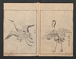 Illustrated book (Gaei wakan meihitsu) 画英和漢名筆, After Kano Tan&#39;yū 狩野探幽 (Japanese, 1602–1674), Monochrome woodblock print; ink on paper, Japan