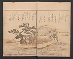 Illustrated Book of Humorous Poems "Mountain on Mountain" (Ehon Kyōka yama mata yama)  絵本狂歌山満多山, Katsushika Hokusai 葛飾北斎 (Japanese, Tokyo (Edo) 1760–1849 Tokyo (Edo)), Three volumes; ink and color on paper, Japan